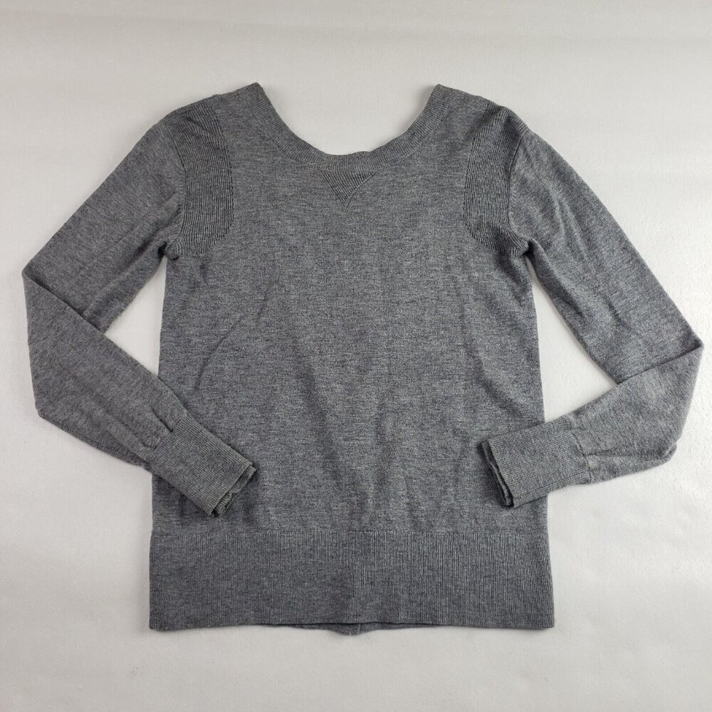 Lululemon Sunset Savasana Pullover Womens 4 Gray Merino Wool Open Sweater NO TAG - Picture 3 of 11